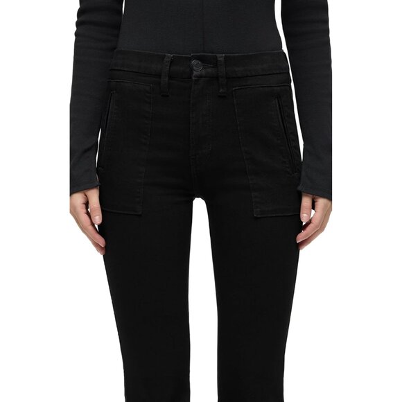 Women's Bootcut Jean High Rise Stretch Denim Flared Slim Fit Black 28 - Picture 4 of 11